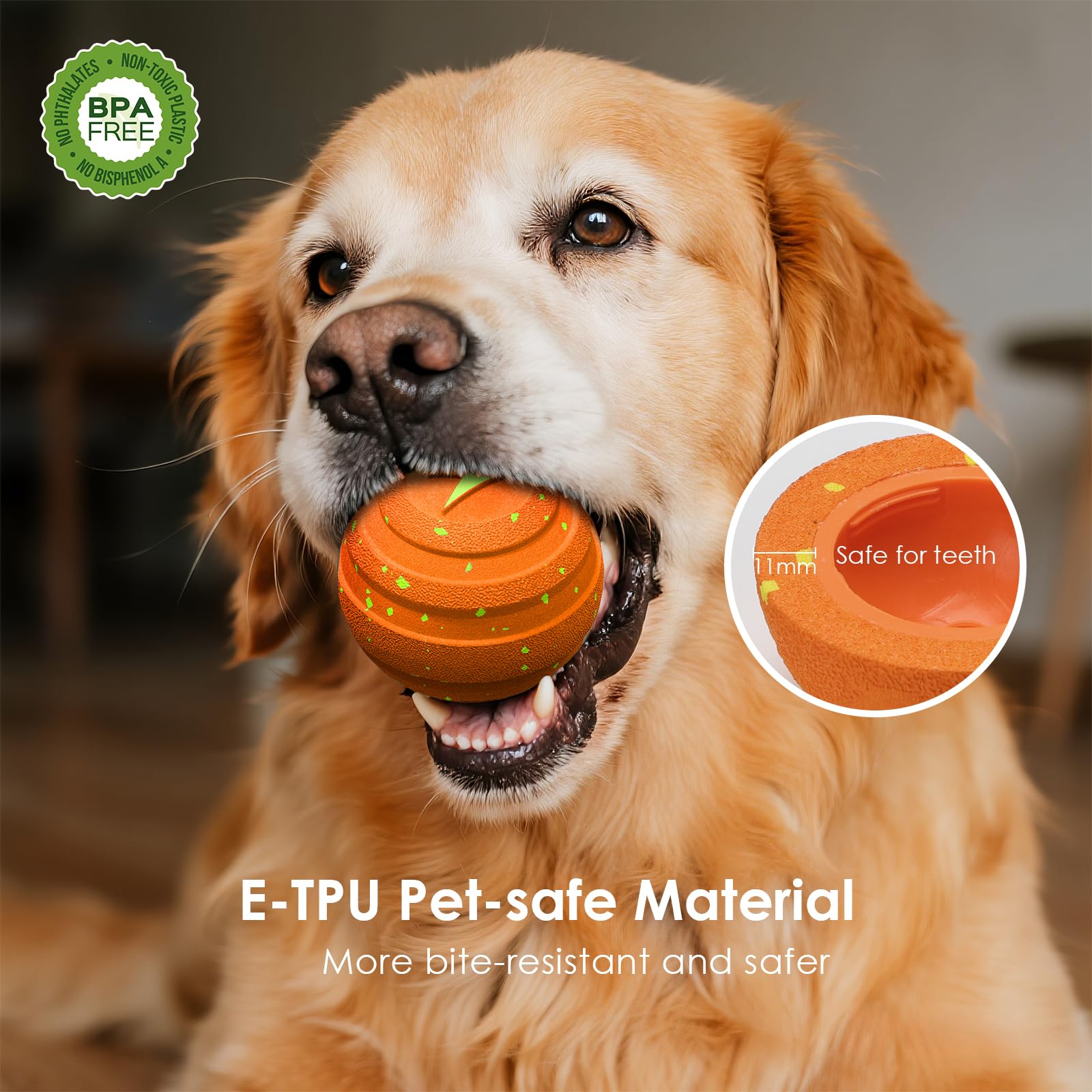 VNAKIO Jouet interactif pour chien - Jouet intelligent pour chien - Cadeau d'anniversaire - Rechargeable par USB - Orange