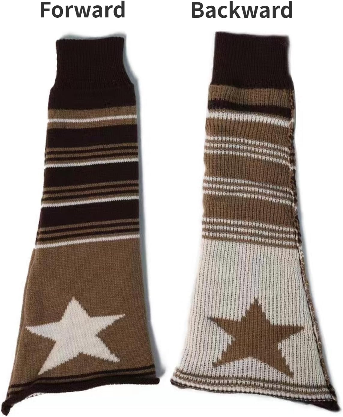 Harajuku Leg Warmers Y2k Two Side Wear Star Knitted Striped Goth Leg Warmers Streetwear Kawaii Lolita Socks - Image 6
