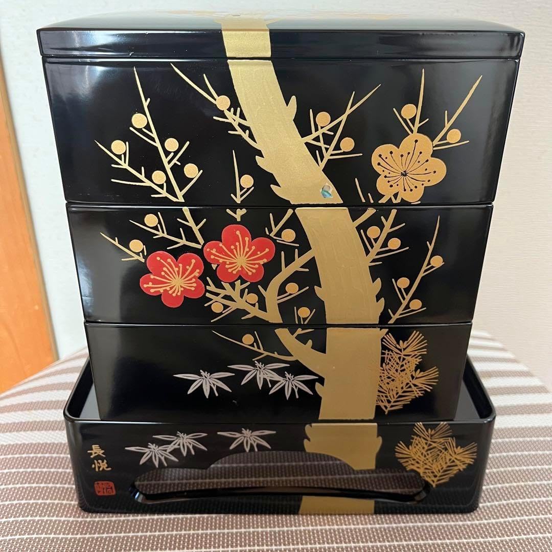 会津塗り 重箱 三段 会津漆器 錦絵蒔絵 三段重箱】天然木製 白木屋漆器 会津塗り 重箱 三段 会津漆器 錦絵蒔絵 三段重箱】天然木製 白木屋漆器