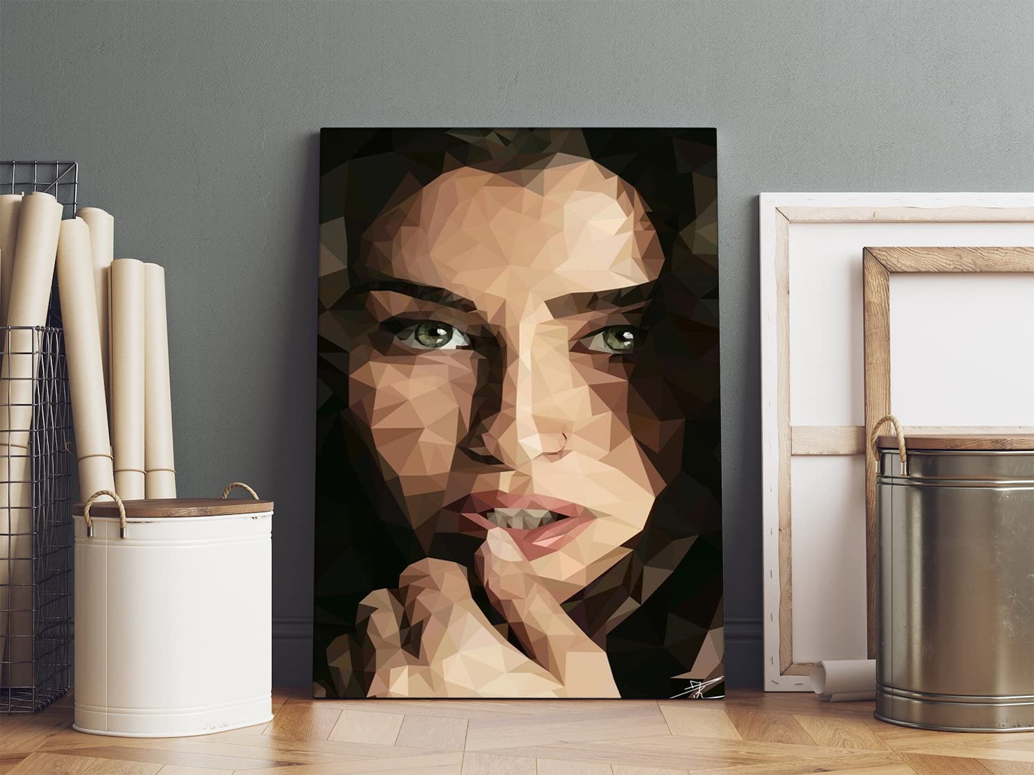 VERRE ART Printed Framed Canvas Painting for Home Decor Office Wall Studio Wall Living Room Decoration (14x22inch Wrapped) - Lauren Jauregui American Singer