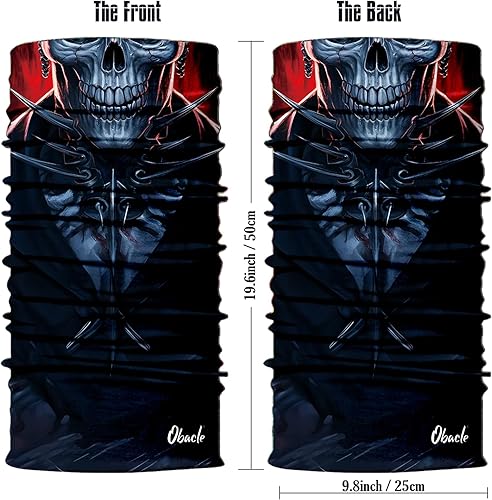 Miniatura 171 de Obacle - Tapabocas con cuello polar y de estilo de pañuelo contra el polvo y el sol para hombre y mujer Calavera Azul Ojo y Nariz