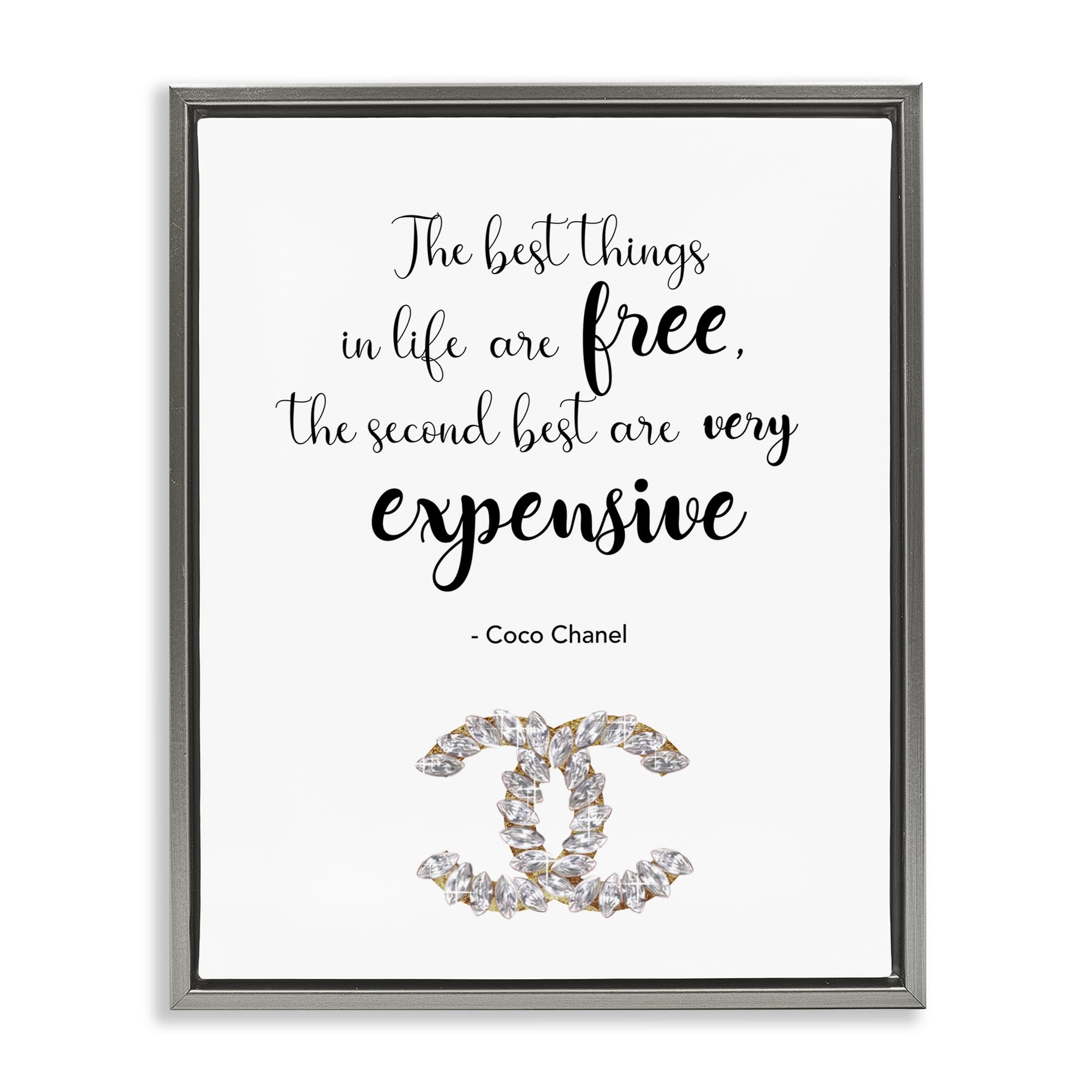 'Best Things In Life Fashion Phrase'| Floating Frame Canvas Art