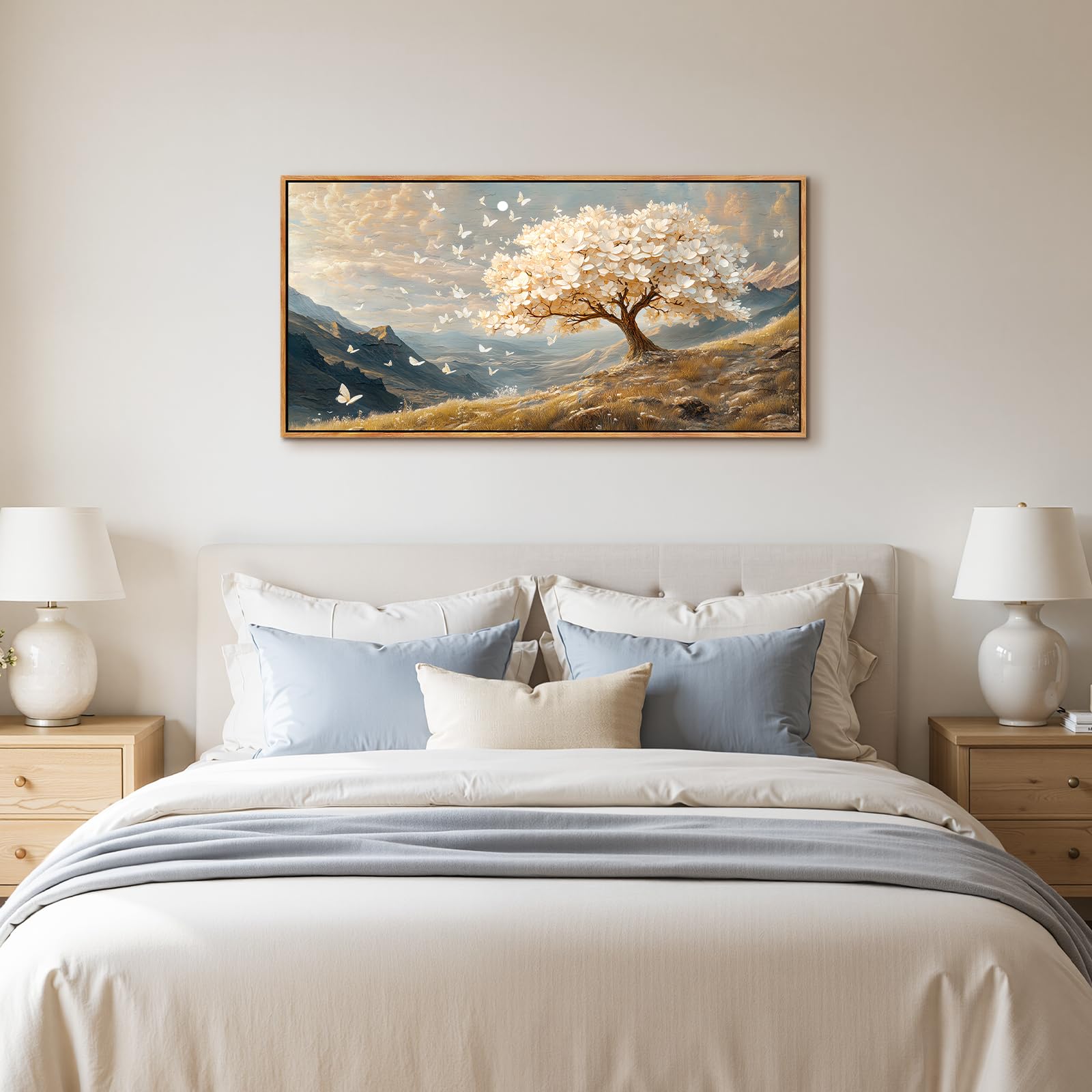 SERIMINO Bilder mit Rahmen Baum des Lebens Gemälde Wohnzimmer 50x100 cm