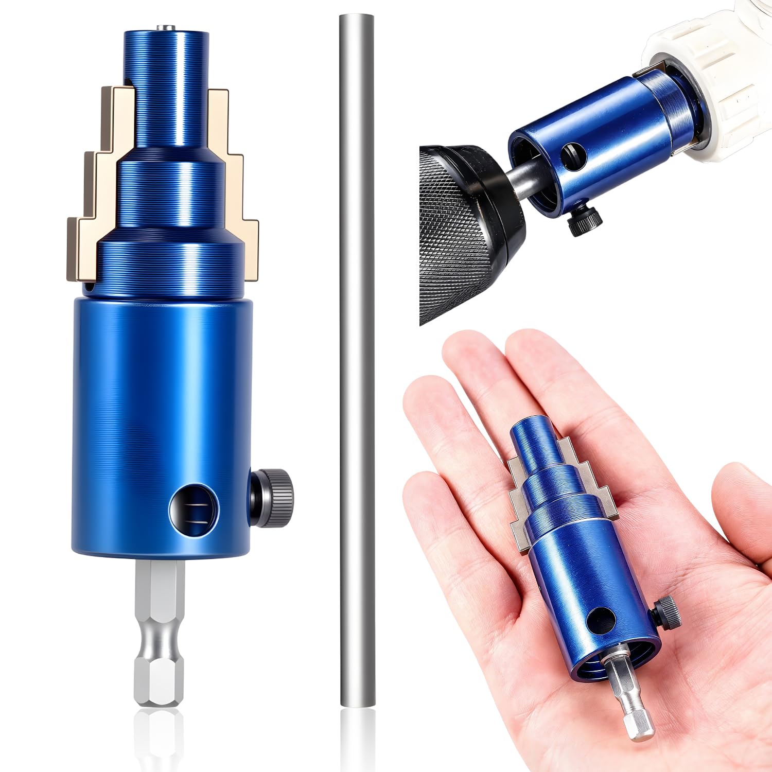 New Manual Electric Hybrid Broken Screw Extractor, Extract Damaged Taps Multisize Kit, Broken Screw Extractor for Removing Broken, Worn or Rusty Threaded Components.