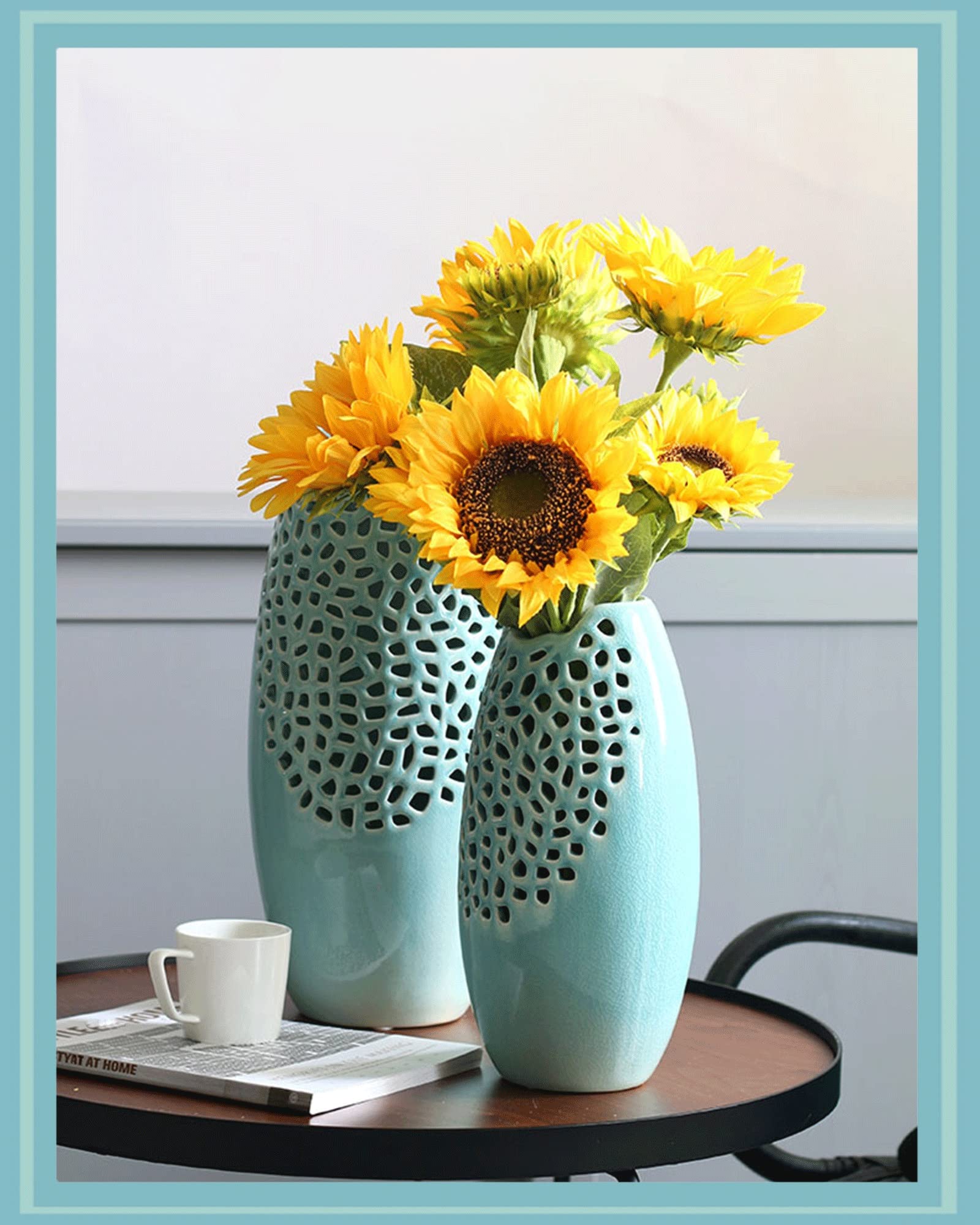 Ceramics Vases Set of 2, Vase Sets for Decor，Art Decorative