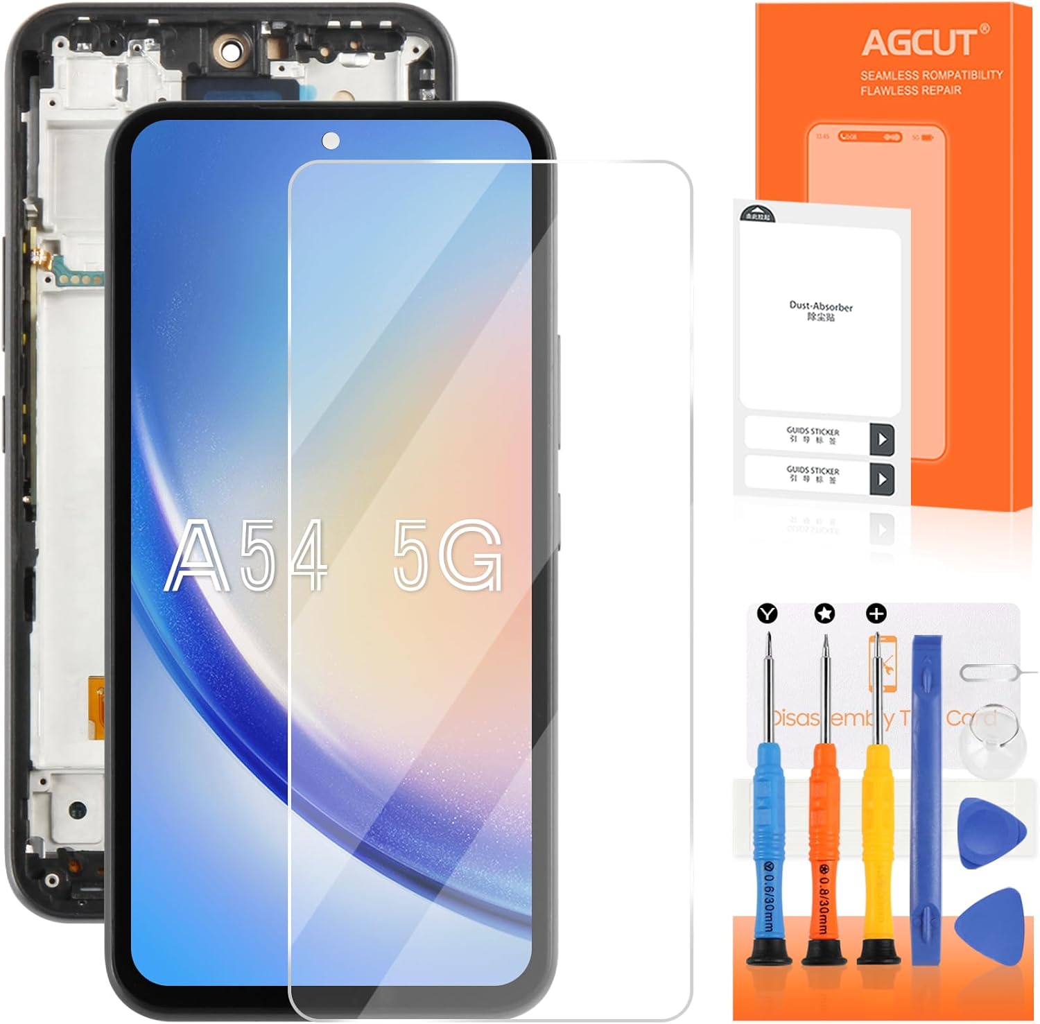 INCELL for Samsung Galaxy A54 Screen Replacement for Samsung A54 5G LCD Display SM-A546E SM-A546B SM-A546U LCD Digitizer Touch Screen Assembly Repair Parts with Frame