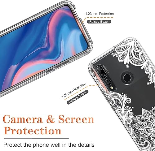 Miniatura 2 de Funda para Y9 Prime 2019/Honor 9X/P Smart Z con protector de pantalla de vidrio templado, diseño floral a prueba de golpes, carcasa protectora de