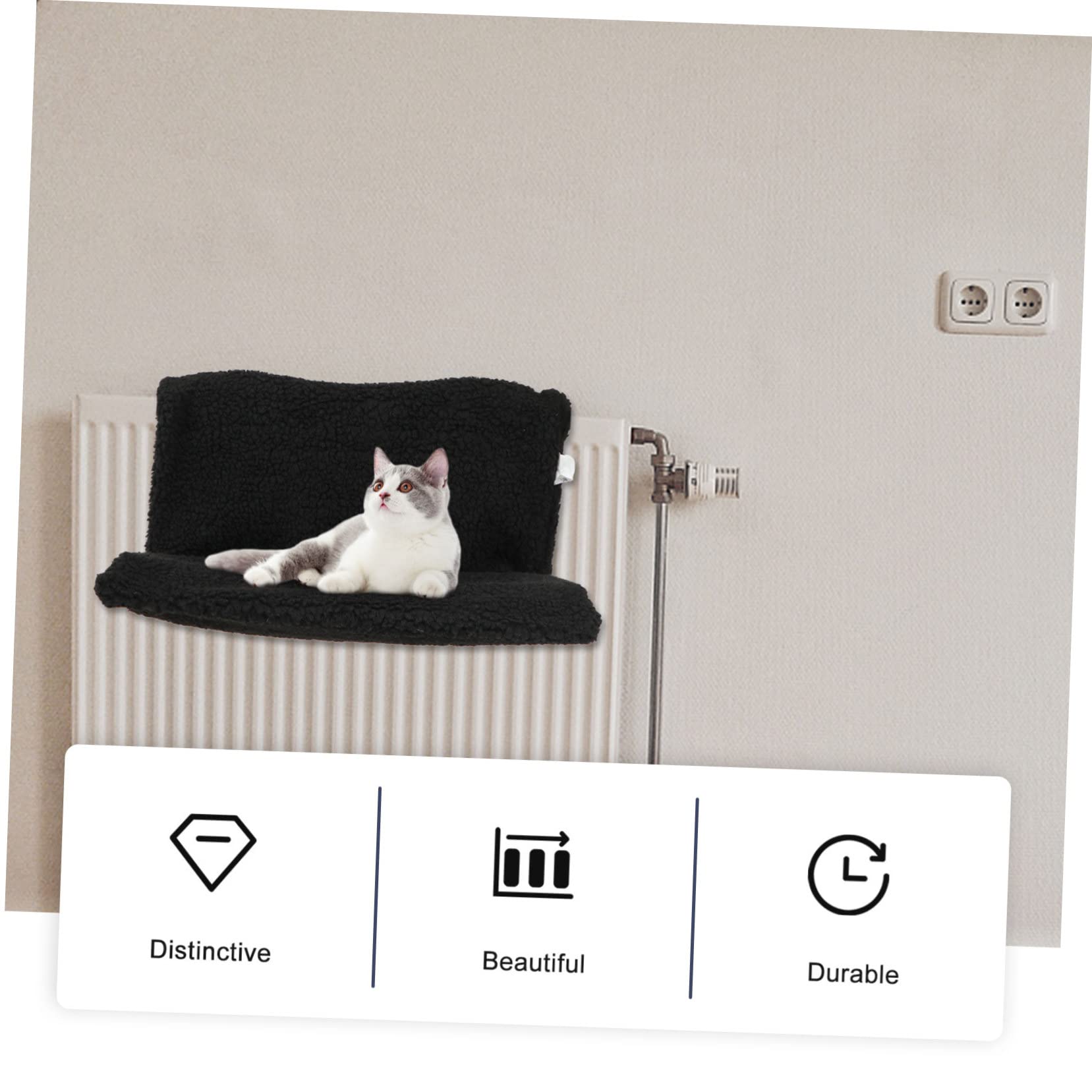 SUPVOX Hamac pour Chat Suspendu Cadre Métallique, Noir, PP