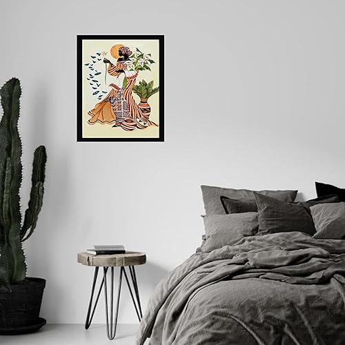 Miniatura 10 de Lentics Impresión artística de pared de jirafa al anochecer, animales geniales y naturaleza, 12 x 26 pulgadas, lienzopintura con textura y pósteres