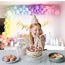 SpecialYou.in Rainbow Theme Happy Birthday Decorations DIY Kit Combo for Girls and Women with Pastel Pink, Blue, Green, Yellow, Peach and Purple Balloons & Gold Cursive HBD Banner- Pack of 53 Items gallery image