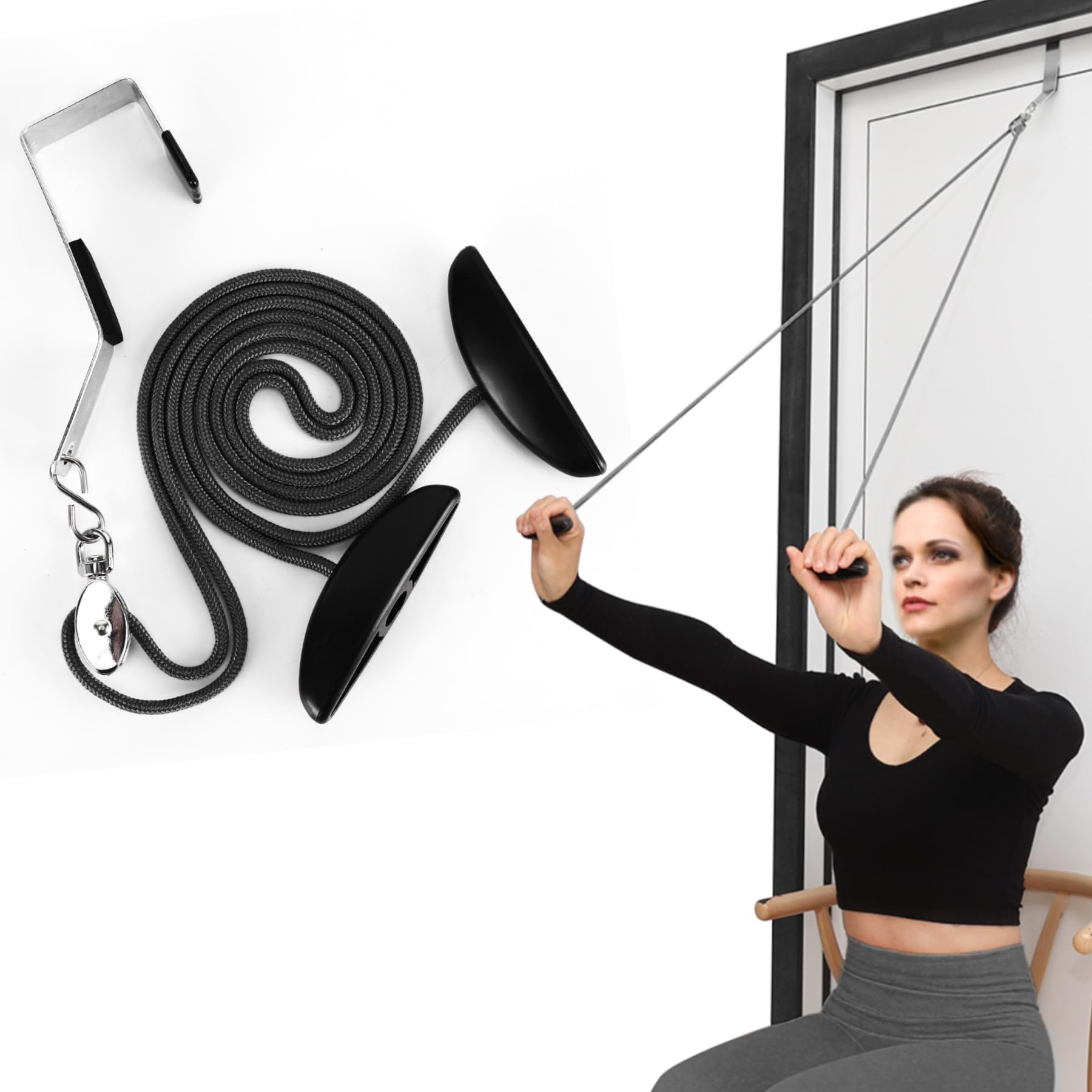 Shoulder Pulley Over The Door Physical Therapy System, Exercise Pulley for Physical Therapy, Alleviate Shoulder Pain and Facilitate Recovery from Surgery