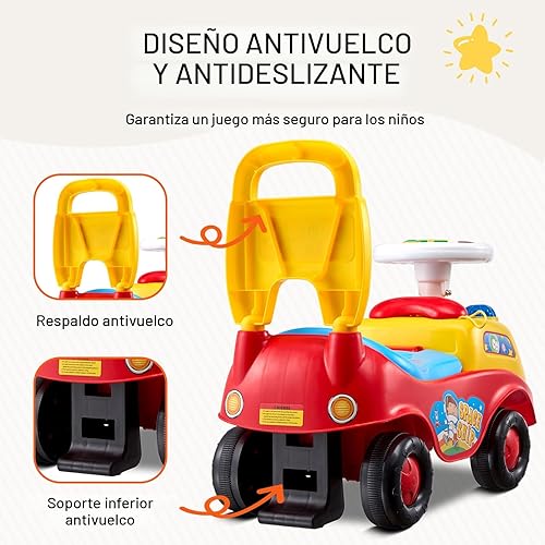 Miniatura 6 de VEVOR Auto de empuje para niños pequeños, a partir de 19 meses, corredor de paseo, juguete para niños pequeños sentado a pie, auto de paseo para