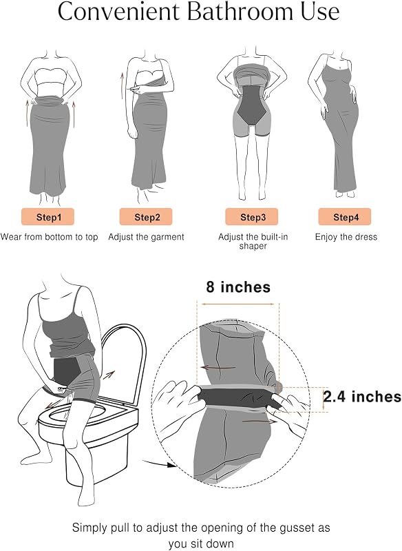 Popilush Built-in Bra Shapewear Maxi Dresses – Twenty-one size and color options