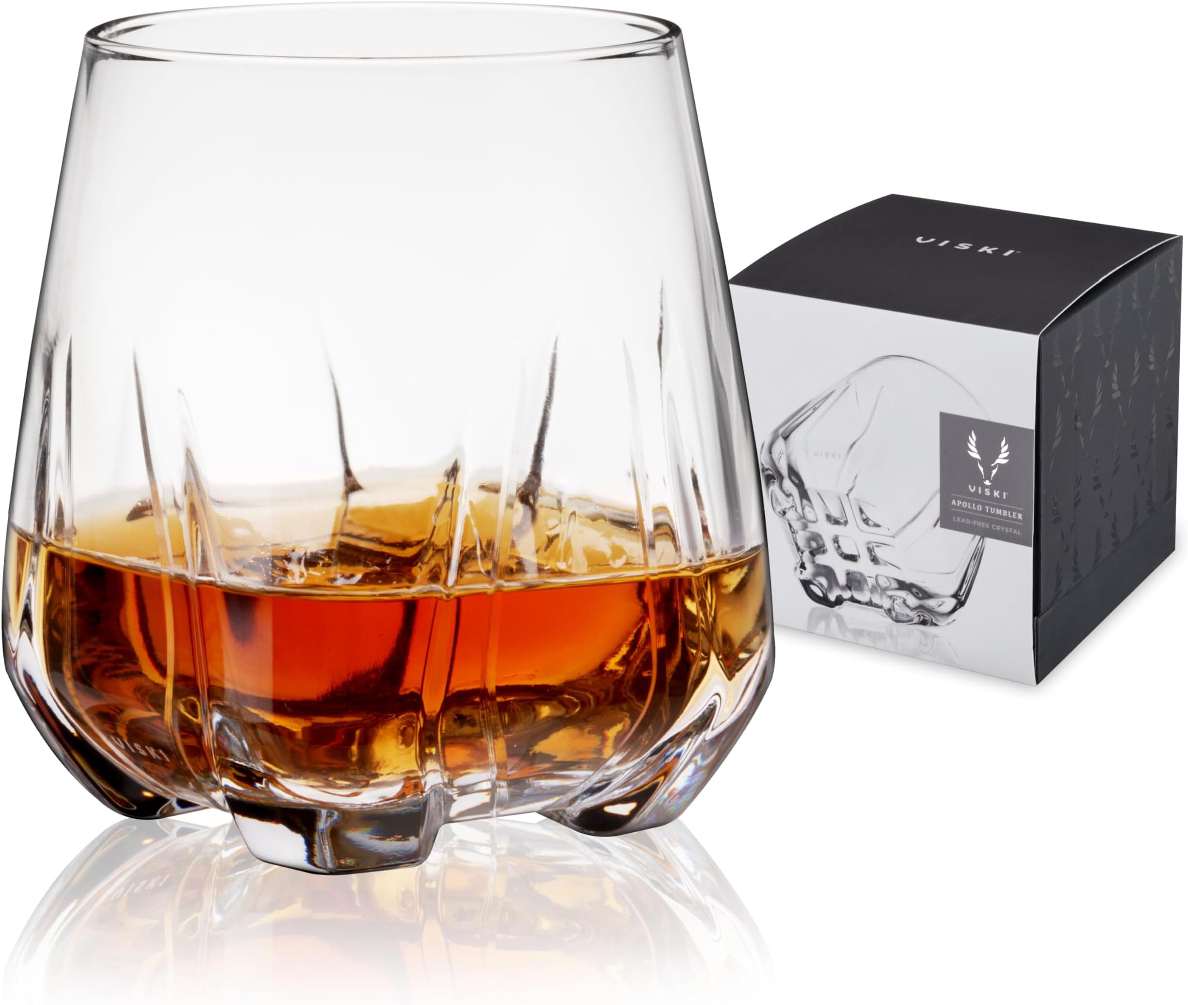 Viski Molten Tumblers for Whiskey or Cocktails Crystal