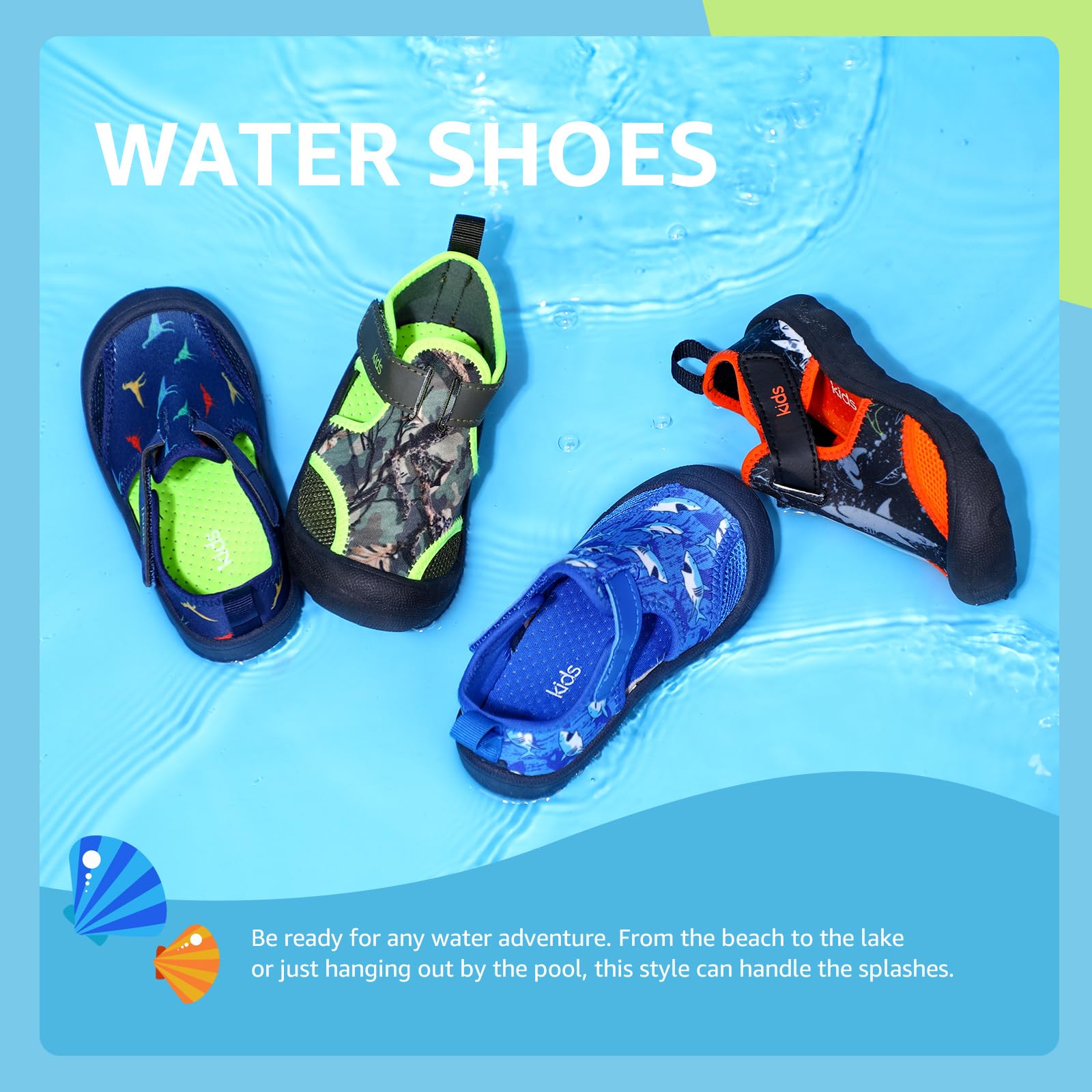 STQ KIDS Toddler Water Shoes for Kids Sandals Quick Dry Cute for Pool Swim Summer 7 US Toddler Blue