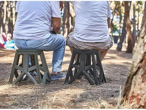 Mithra Life Çok Amaçlı Katlanabilir Büyük Boy Gri Tabure Plastik Kamp Taburesi MIT1168