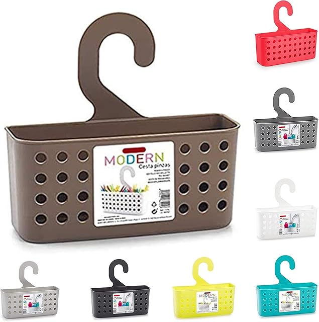plastific Plastic Hanging Shower Basket Bathroom Caddy Basket Organizer Shower Caddy Plastic Wall Toiletry Washroom Shower Organizer (Brown, 26 x 8 x 24 cm)