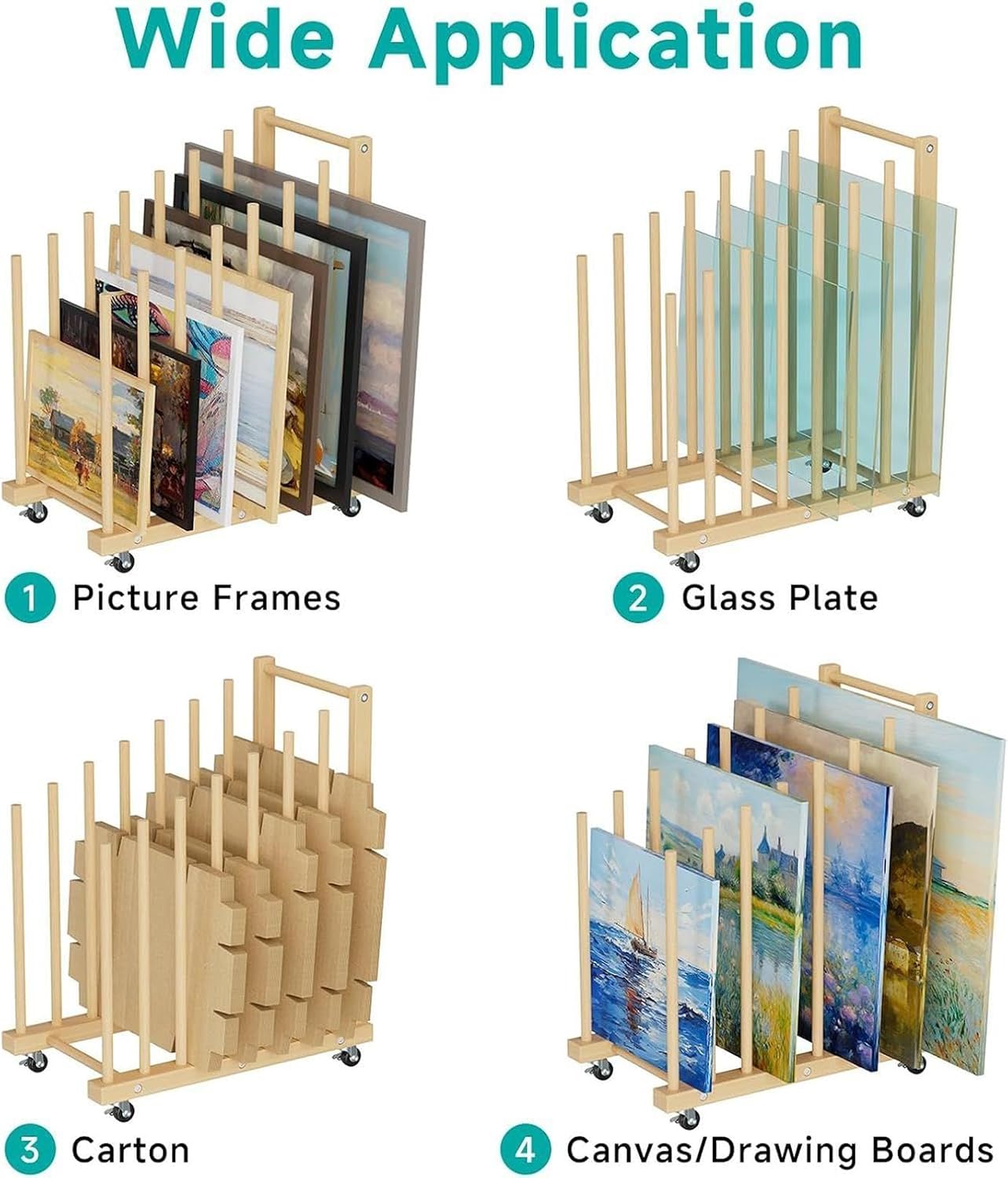 Art Canvas Storage Rack, Wood Painting Stand Space-Saving Holder Craft