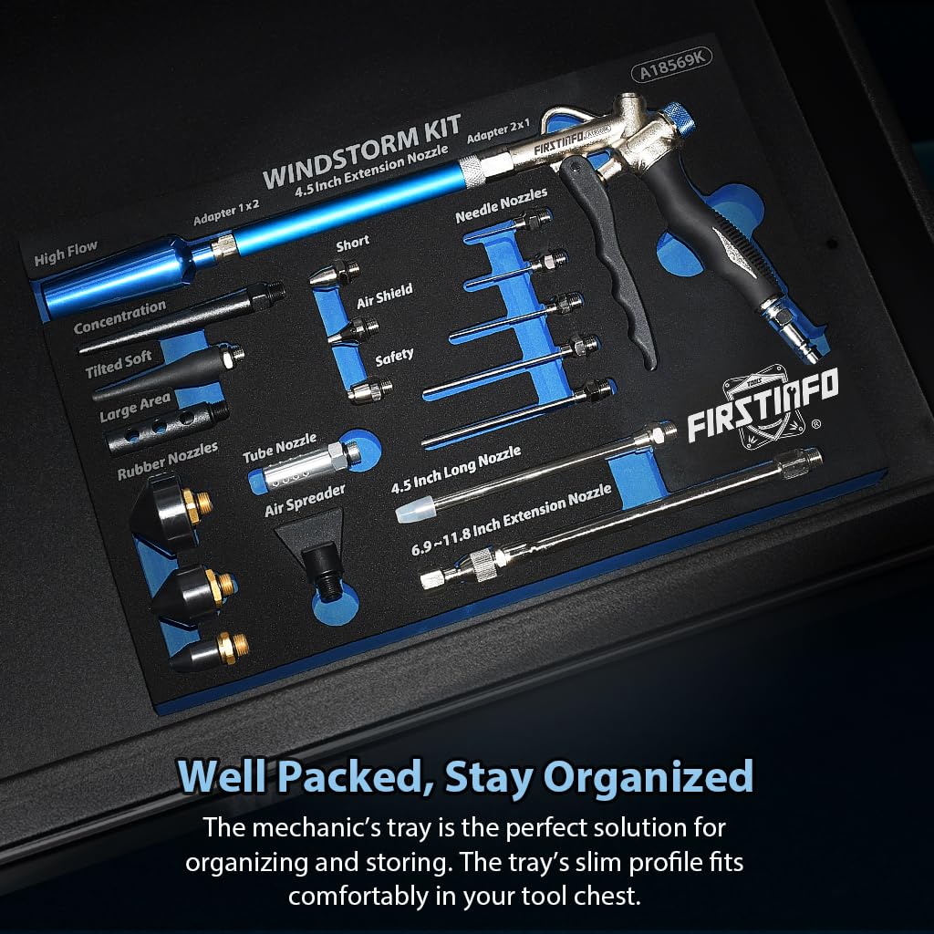 FIRSTINFO Kit Pistola Aire Comprimido 20 Boquillas Venturi A18569KEU