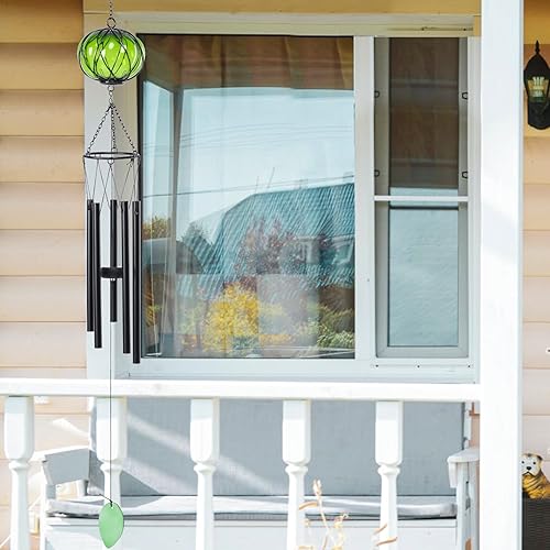 Miniatura 5 de Taman Campanilla de viento para exteriores  Campanillas de viento de vidrio de 35.5 pulgadas para exterior, tono profundo, regalo conmemorativo