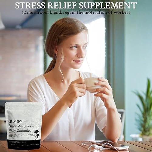 Miniatura 6 de Suplemento de gomitas de hongos de melena de leones, 12 mezclas orgánicas de hongos con Cordyceps, Reishi, Chaga, suplemento cerebral a base de