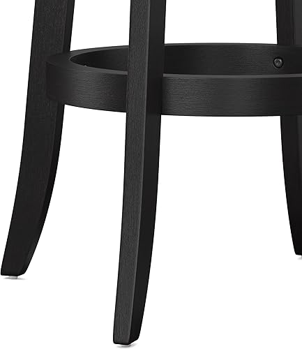 Miniatura 8 de Hillsdale Presque Isle Taburete giratorio de madera con asiento de piel sintética, altura de barra, color negro Negro -,gris (Aged