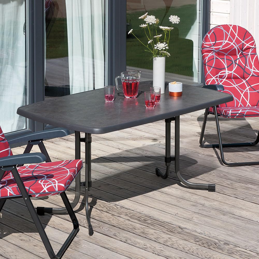 PATIO Gartentisch 150x90 cm rechteckig Dine & Relax Pizzara Outdoor Tisch Metall pulverbeschichtet Sevelit Tischplatte klappbar