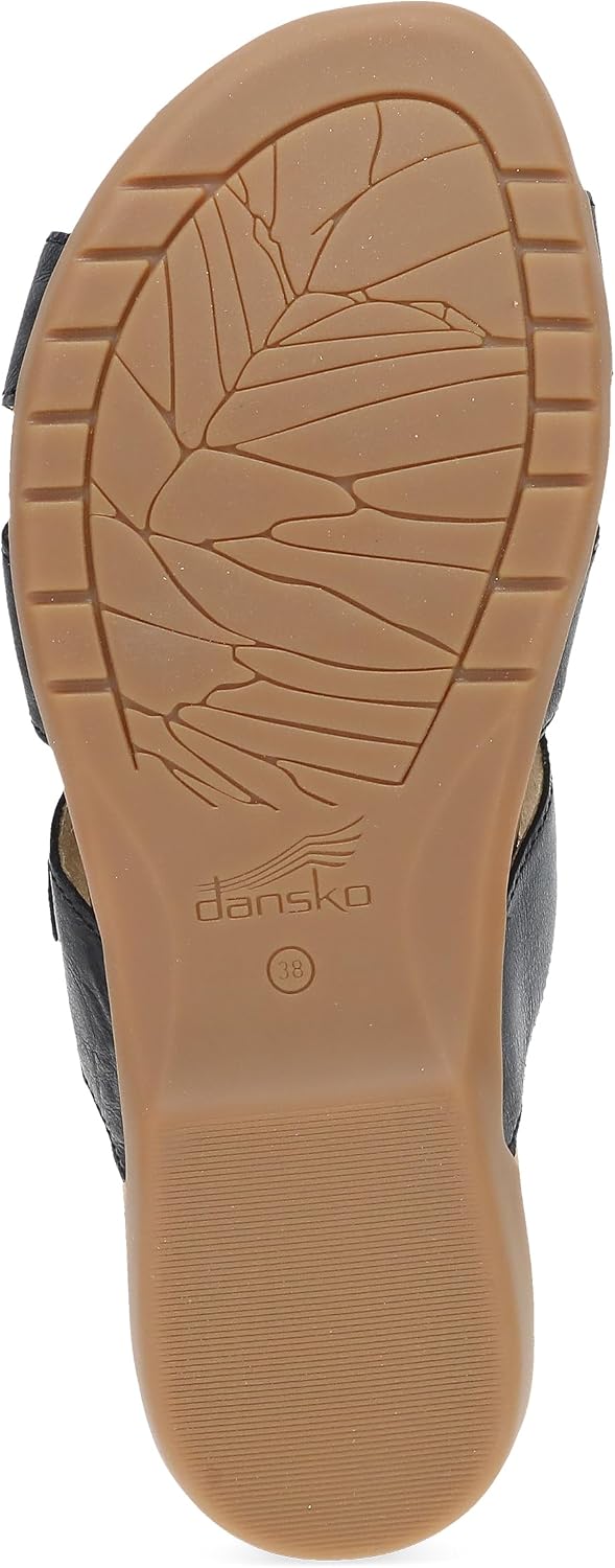 Dansko Regan Women's Slide - Premium Leather, Cushioned Footbed with Soft Suede Sock Lining, Lightweight Cork Midsole, Adjustable Fit, Everyday Summer Footwear