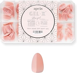 Apres Neutrals Gel-X Margot Box Of Press On Nails, 11 Sizes 00-9, Soft Gel Nail Tip Box (150pcs) (Almond Extra Short, 150)