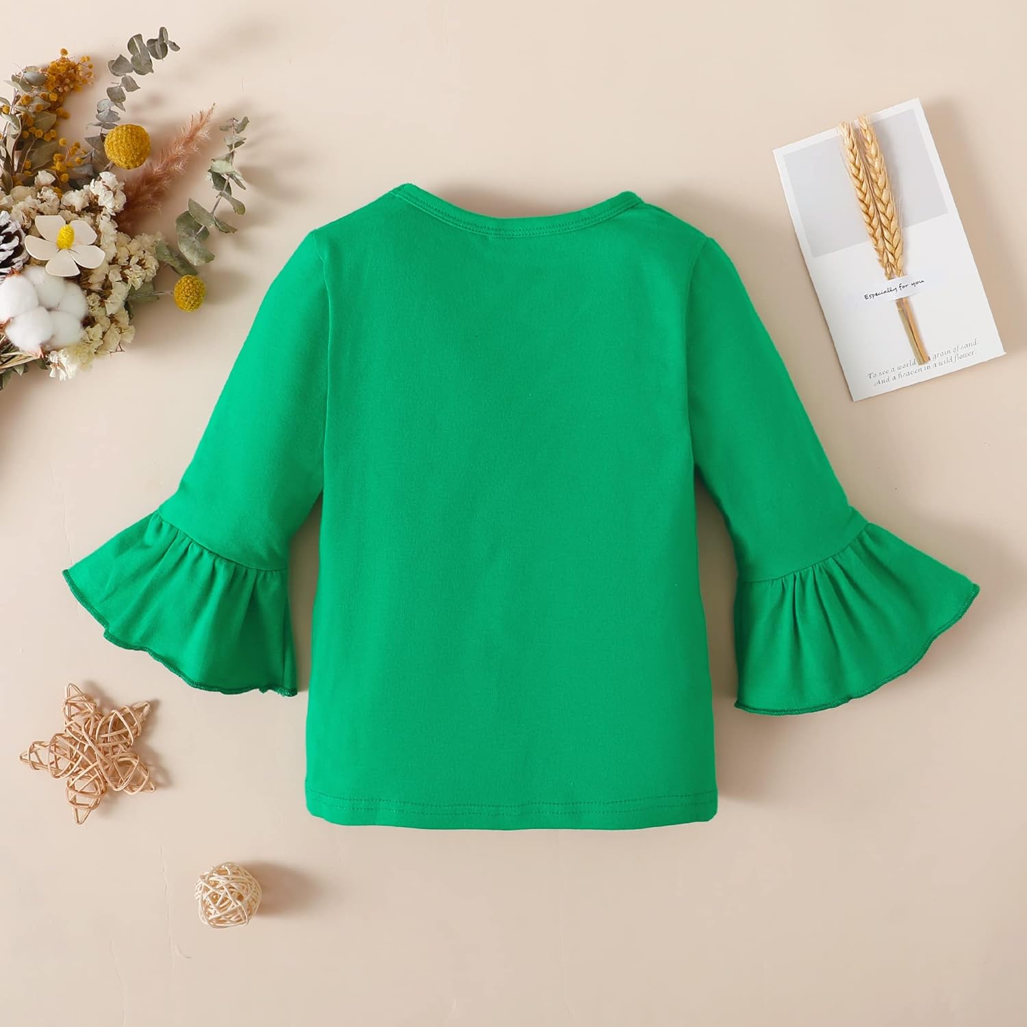 Toddler Baby Girls Flared Sleeve T Shirt Kids Solid Color Ruffle Blouse Basic Tees Tops: Clothing, Shoes & Jewelry