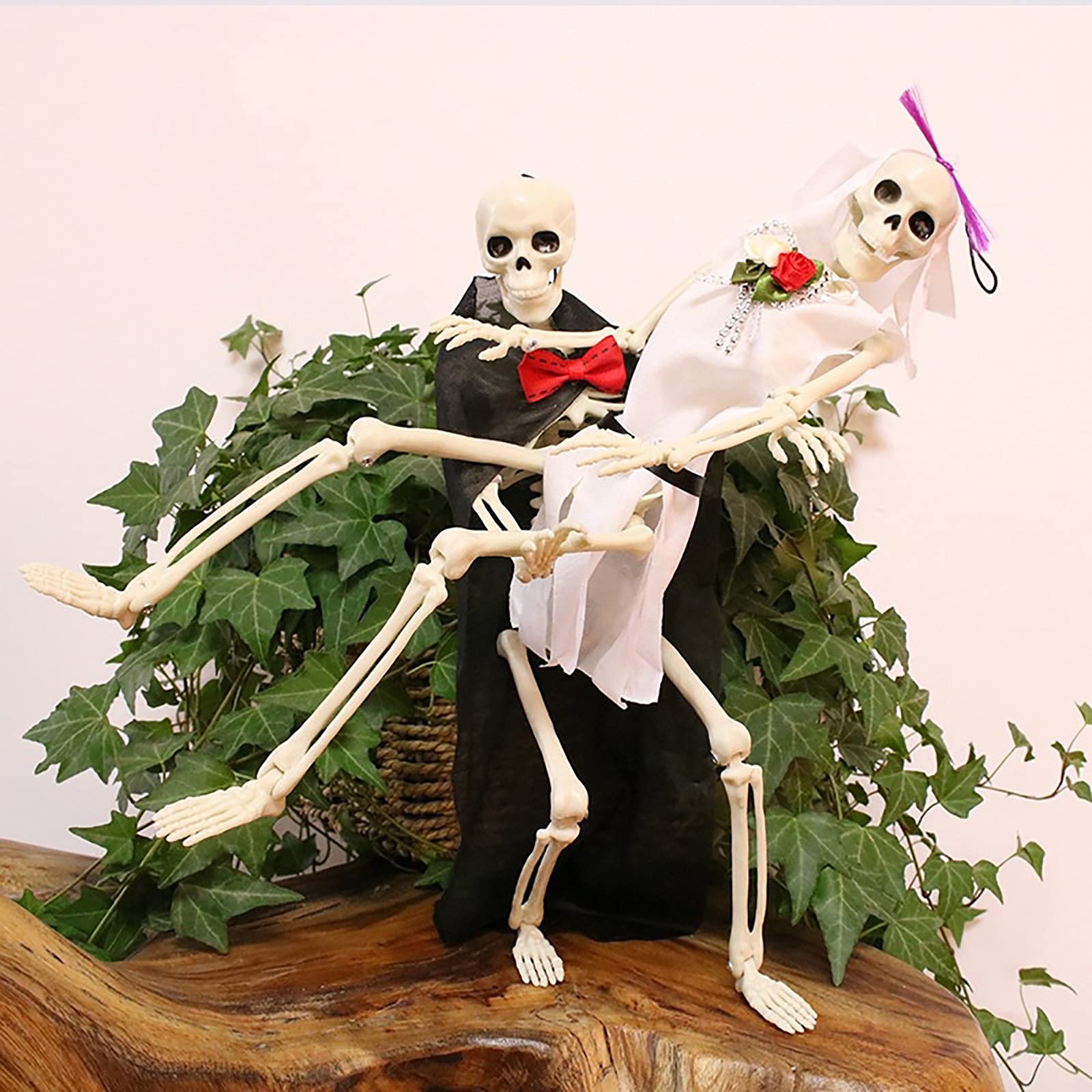 Esqueleto Decoración de Halloween Decoración de Halloween Decoración de Esqueleto Humano Decoración de Halloween al Aire Libre Calabaza Calavera Araña,2 Pcs