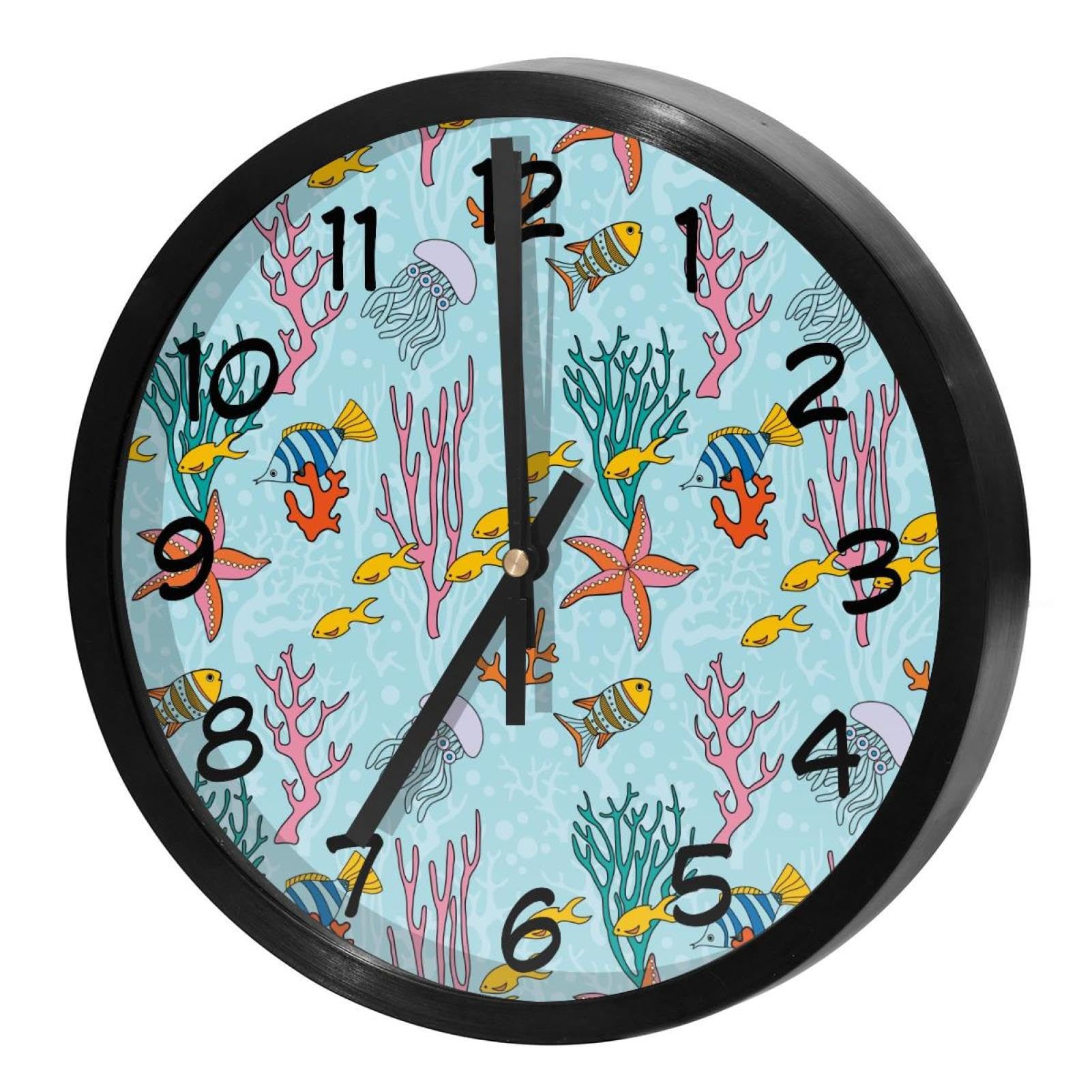 Horloge murale silencieuse sans tic-tac à quartz avec cadran marin grand format pour la cuisine