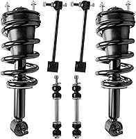 Vista 303 de Detroit Axle - Kit de puntales delanteros para Ford 2000-2004 Focus 2 puntales con muelle helicoidal 2 brazos de control inferiores con rótulas 2001