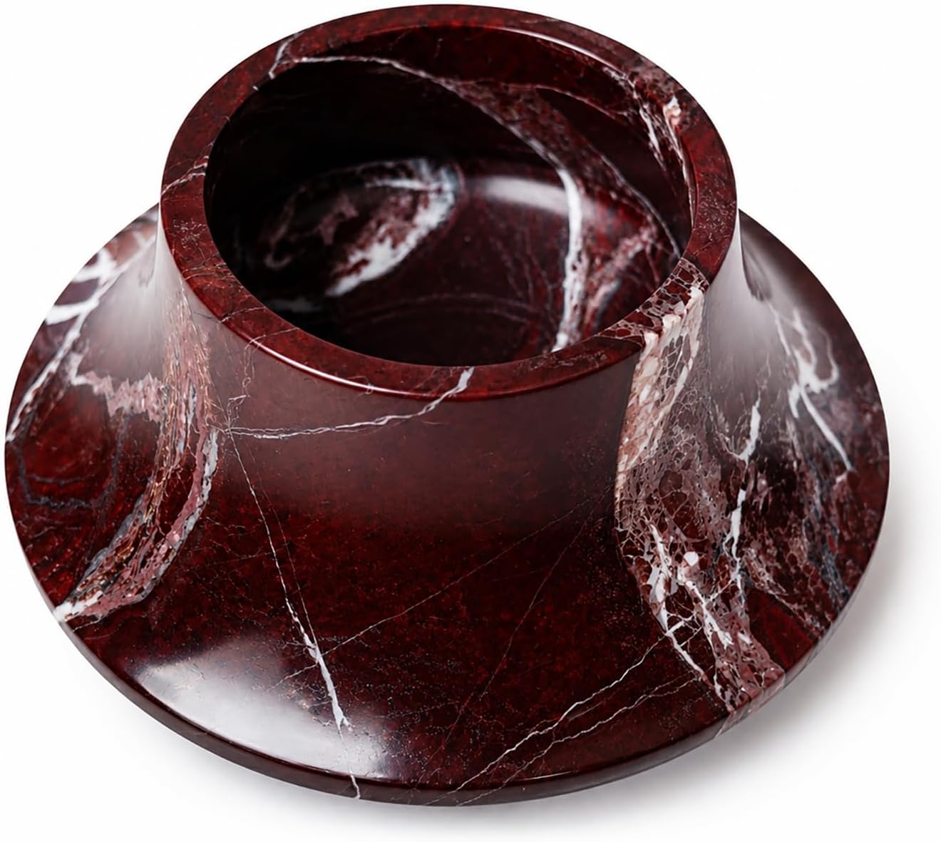 Sissi & yaya Red Marble Bowl with Lid, Decorative Storage Jar for Nuts 4.7"