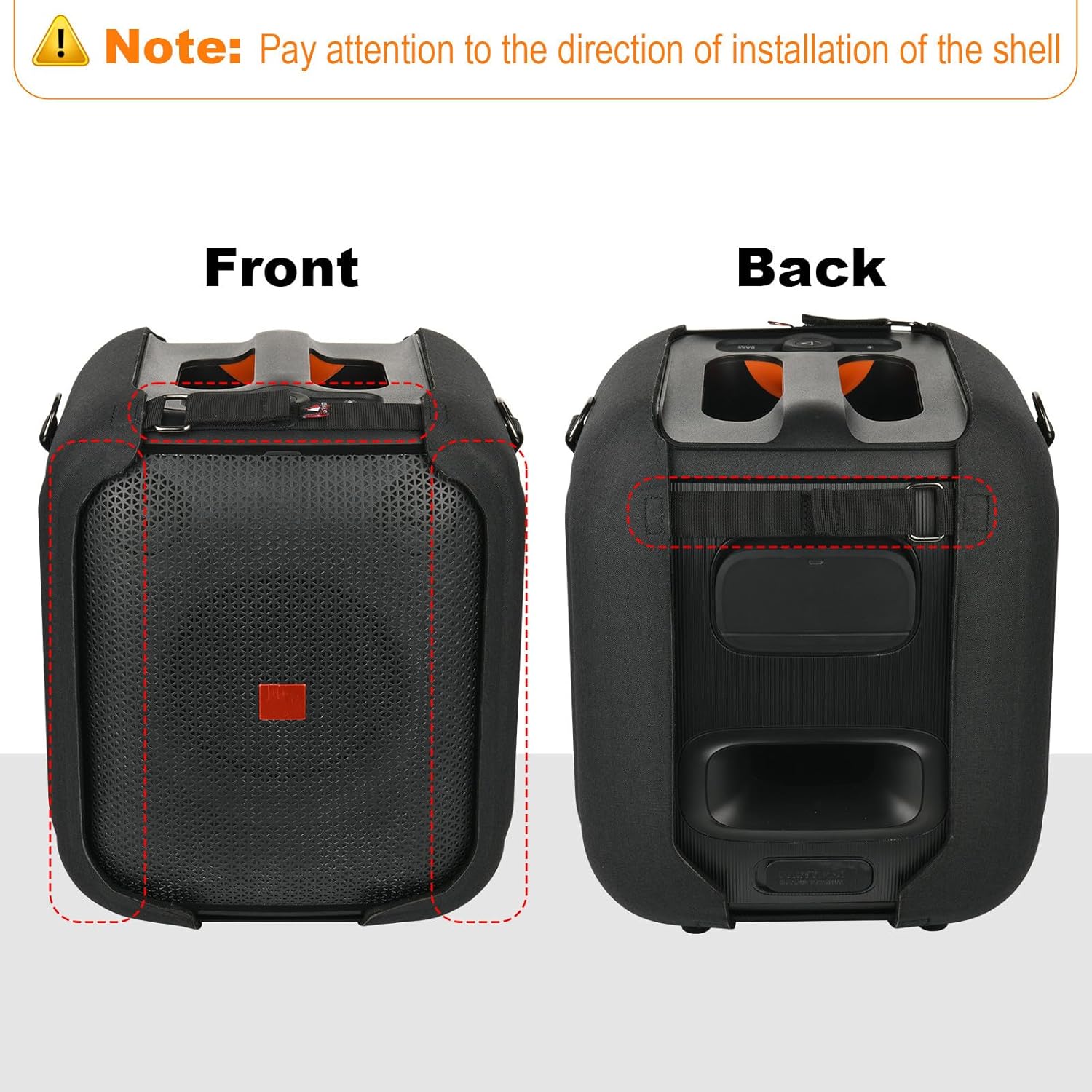 TXEsign Travel Carrying Strap Cover for JBL PartyBox Encore Essential Portable Party Speaker, Hard EVA Shell Two Sides Protective Case Speaker Cover with Shoulder Strap and Base Support Feet - Image 5
