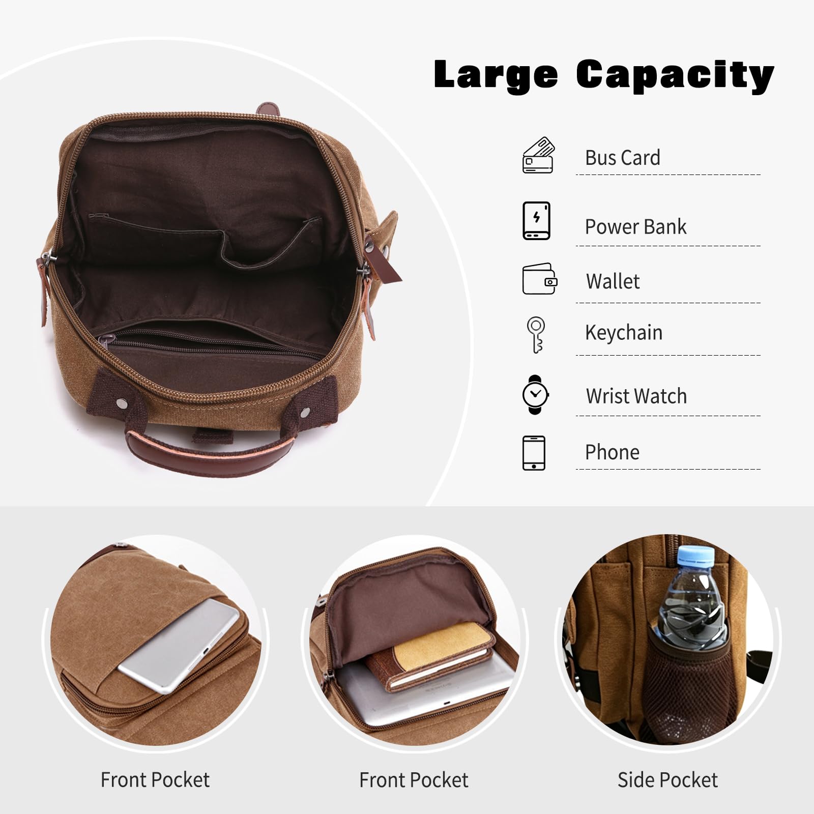 FANDARE Plecak 2 w 1 torba na piersi Sling Bag, szary, L, Casual