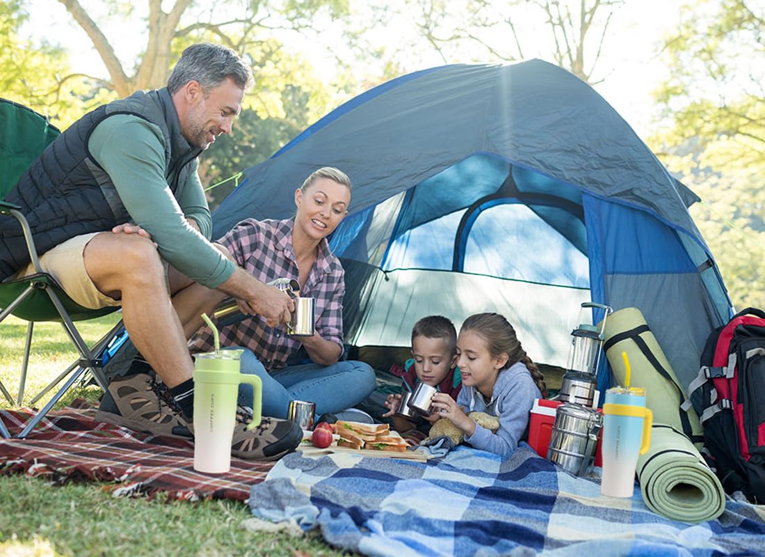Bicchiere Termico Da Viaggio 1,18 L Per Infermieri – Acciaio Inox, Doppio Isolamento, Con Manico, Coperchio E Cannuccia