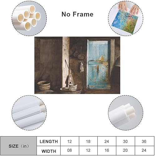 Miniatura 10 de Álvaro y Christina por Andrew Wyeth - Póster de arte de pared, lienzo con pergaminos, pintura, imagen, decoración de la sala de estar, enmarcadasin