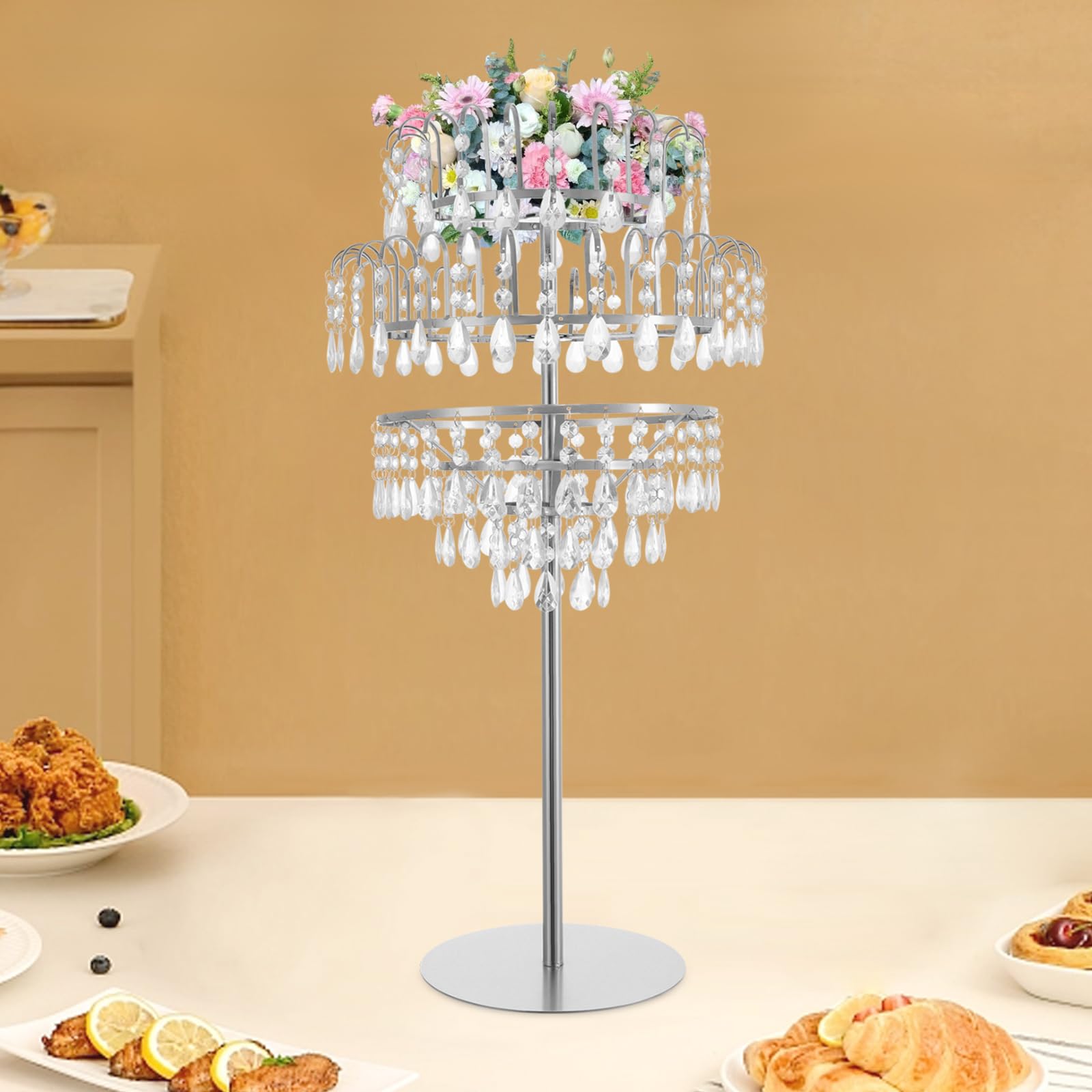 Centros de Mesa de Boda de Metal acrílico, jarrones de Flores, Soporte para Flores, Soporte de jarrones de Cristal en Forma de Columna, Estante para exhibir Flores para Bodas y fie