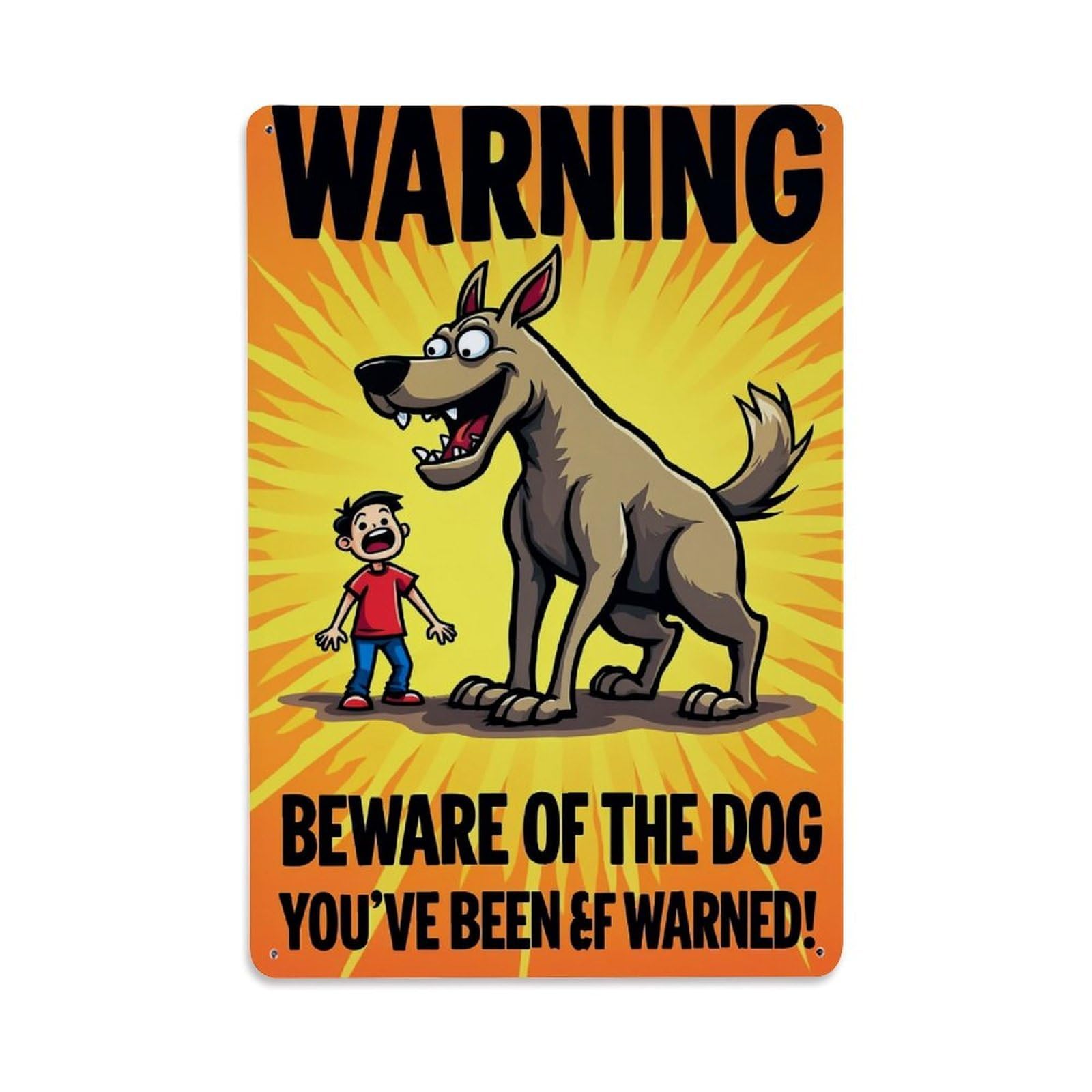 Jdyaojiesheng Boys Vintage Warning Dog Cartoon Sign Tin Sign Retro Metal Wall Decor Metal Poster, Home Bar Garage Farmhouse Cafe Wall Art Decoration 8X12inches