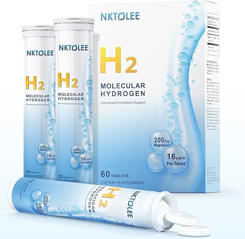 Tabletas de agua de hidrógeno - Tableta de hidrógeno molecular de 16 PPM - 200 mg de magnesio - Tabletas de hidrógeno de disolución rápida para agua