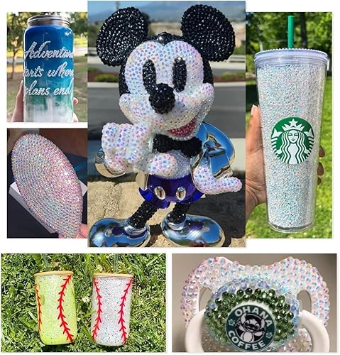 Vista 76 de 3000 diamantes de imitación de resina Peacok AB de 0.197 pulgadas para manualidades, diamantes de imitación de gelatina AB verde oscuro AB a granel