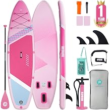 Niphean Inflatable Stand Up Paddle Board with SUP Accessories,Misty Pink