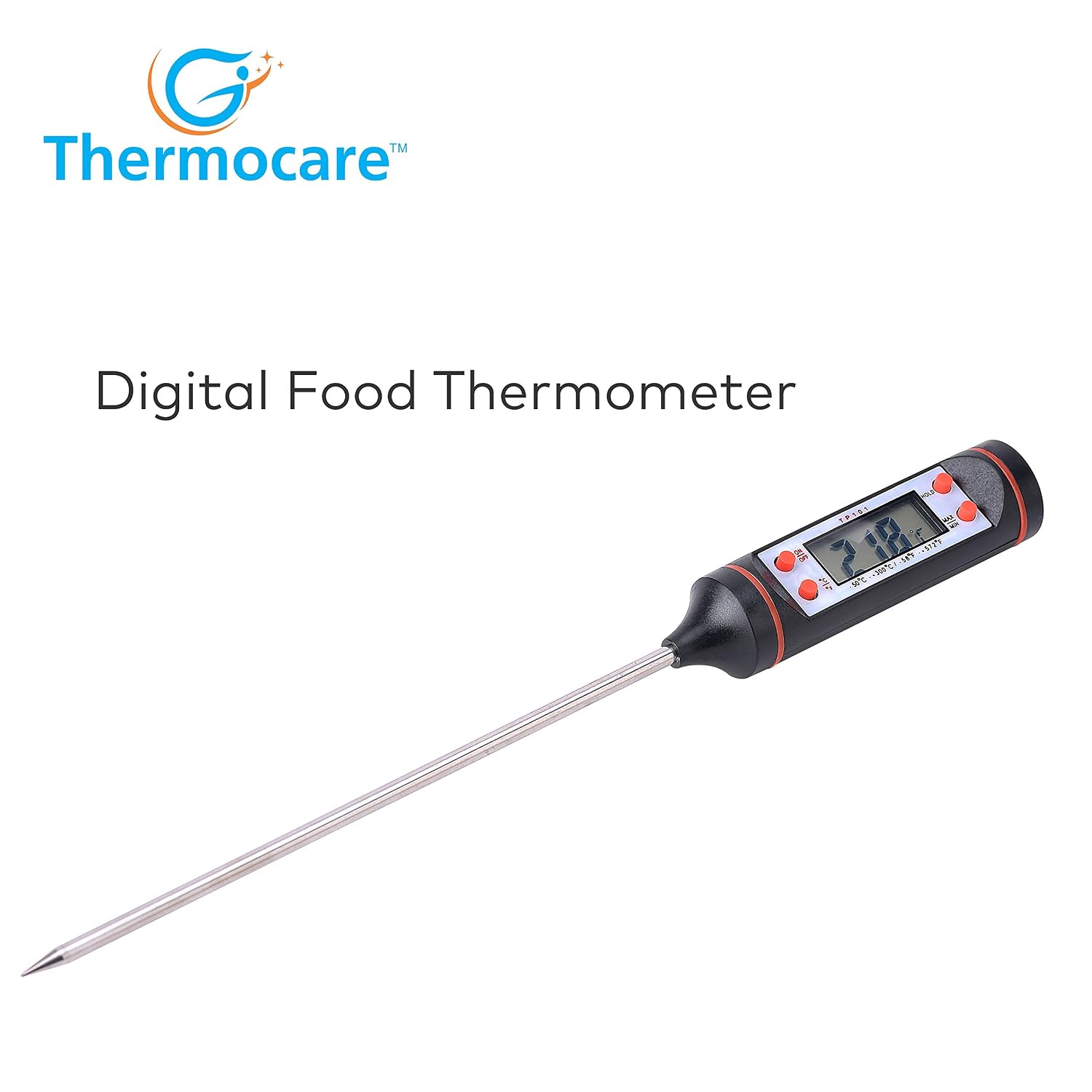 Thermocare Steel Food Thermometer Digital for Cooking (Black) Thermocare Steel Food Thermometer Digital for Cooking (Black)