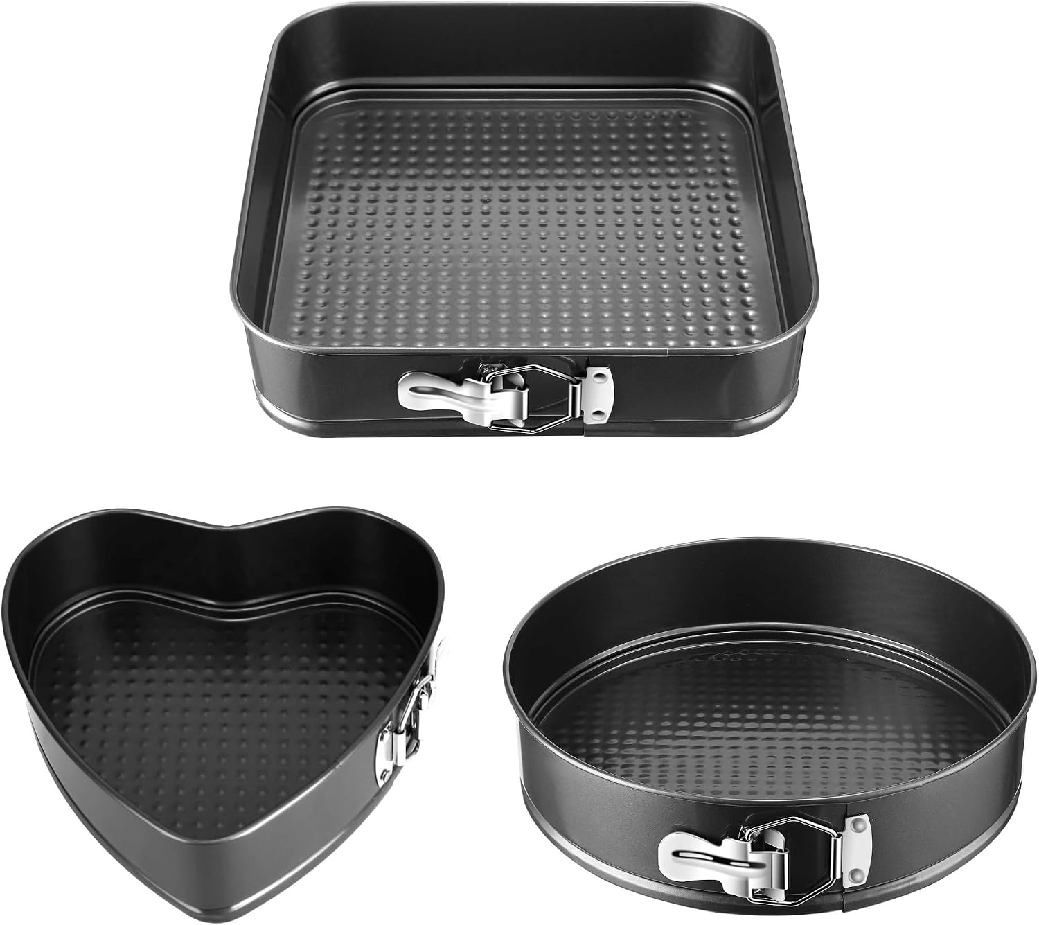 Casafoyer Non-Stick Springform Cake Pan Leakproof 9" 10" 11" Bakeware Pan w/Removable Bottom 3Pcs/Set