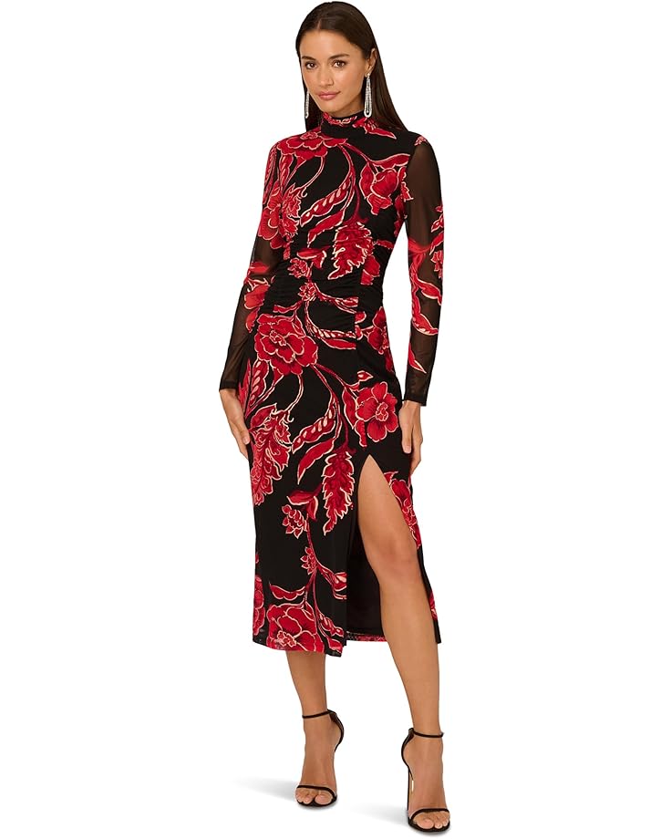 Adrianna Papell Mockneck Ruched Maxi Dress - Main View