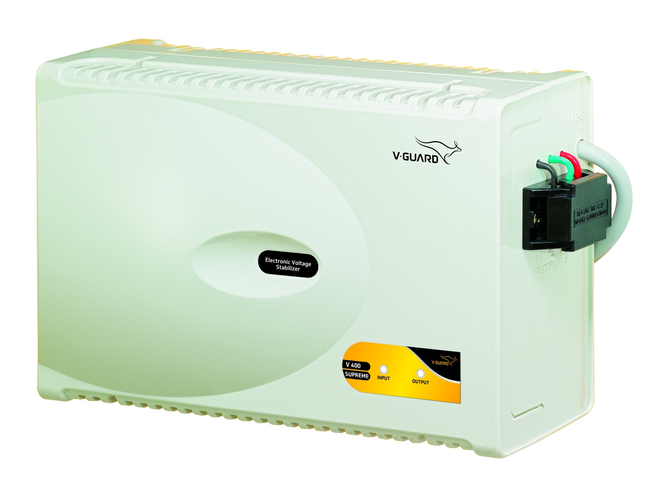 V-Guard V 400 Supreme AC Stabilizer for 1.5 ton AC | Intelligent Time Delay System | Sleek ABS Cabinet | Convenient LED Indicator | 3 Year Warranty by V-Guard | Grey (Working Range 170-280 VAC)