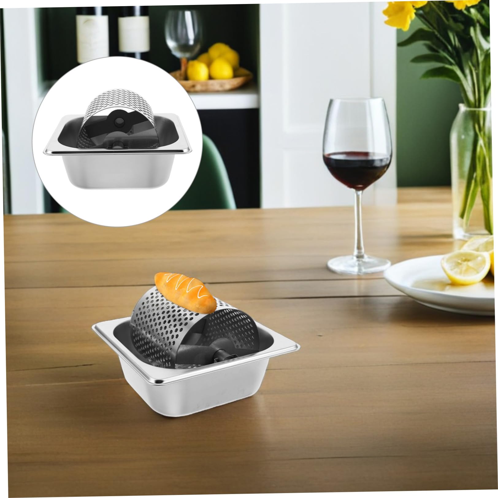 Rullo Applicatore di Burro in Acciaio Inox 1L Supporto, Distribuzione Burro per Hamburger e Dolci, Strumento per Imburrare Pane e Torte, Adatto a Cucine Commerciali e Barbecue