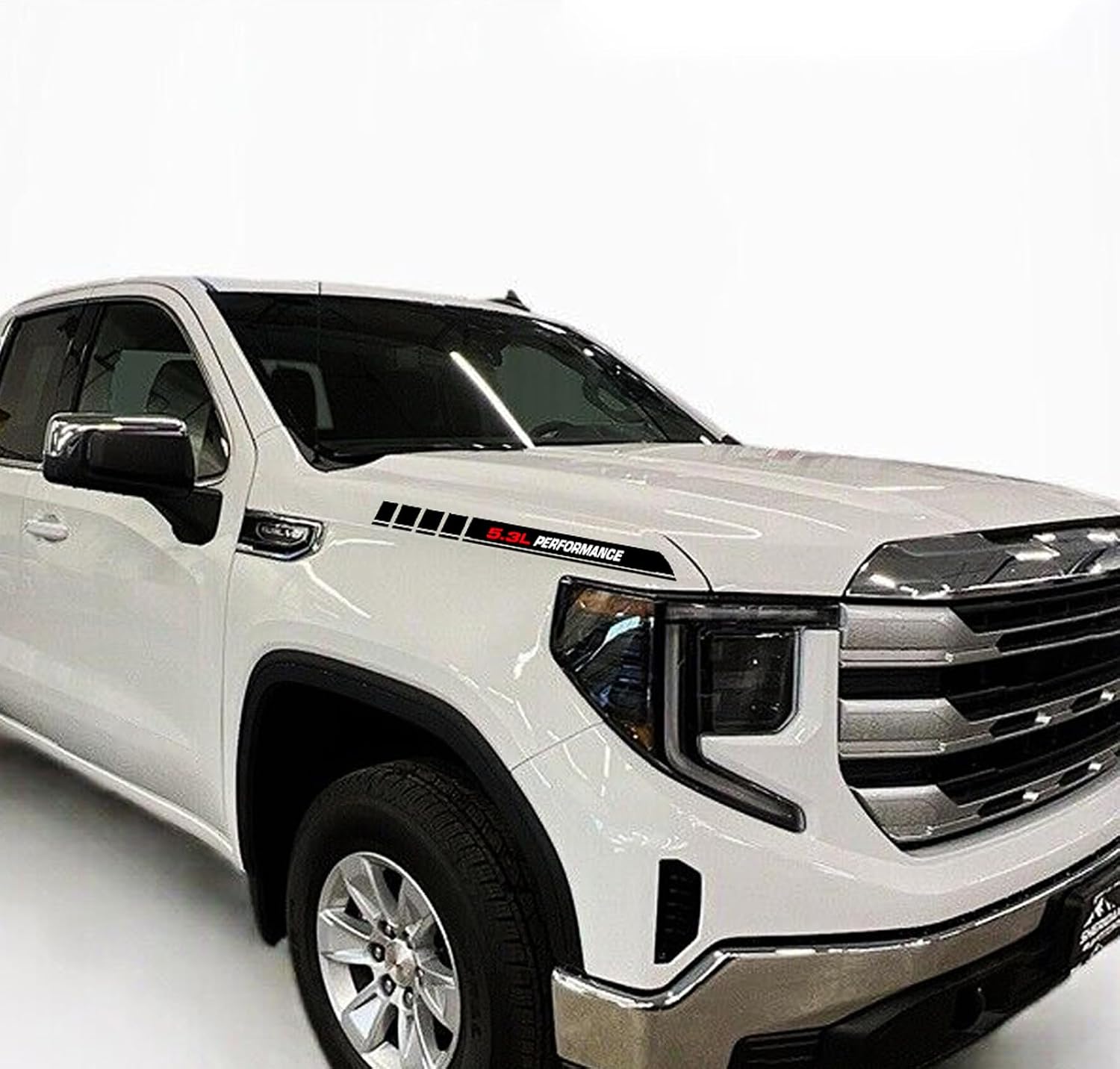 5.3L Performance Pickup Truck Engine Hood Decals Emblem for Chevy Silverado Gmc Sierra 2 Pcs (5.3L)