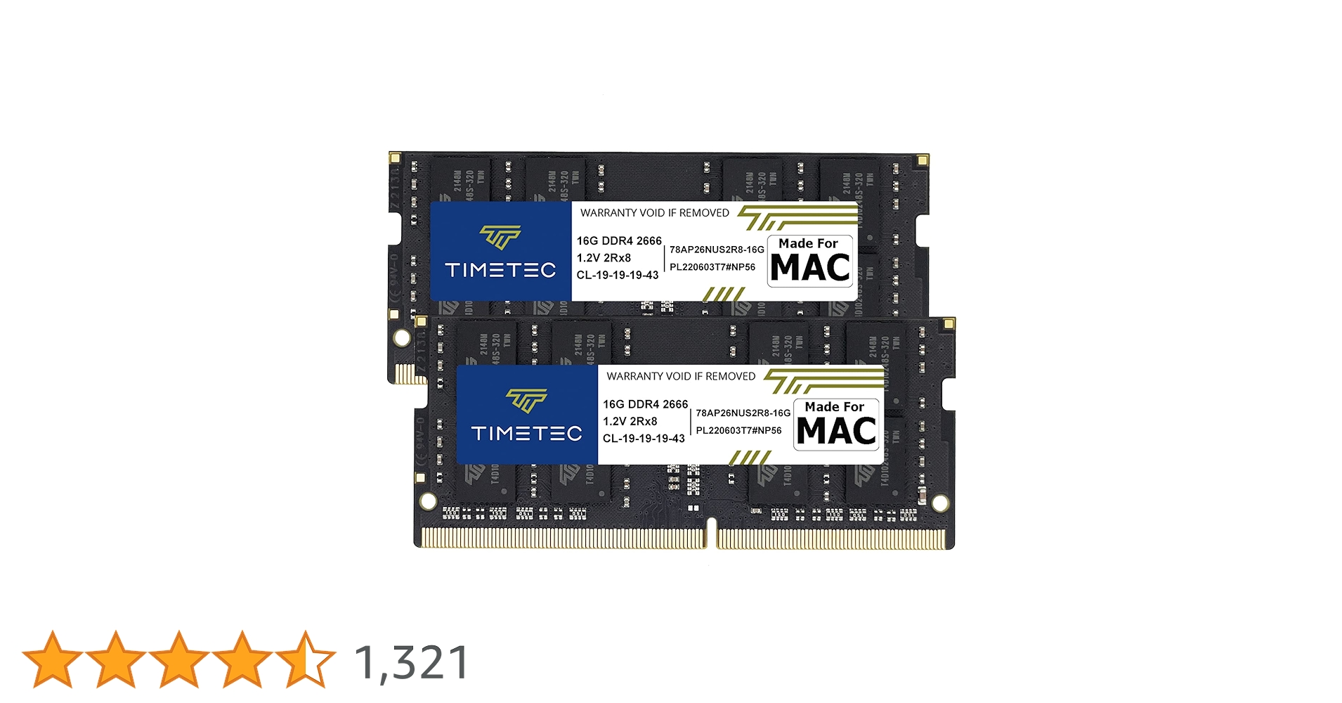 Amazon | Timetec 32GB KIT(2x16GB) Apple DDR4 2666MHz / 2667MHz